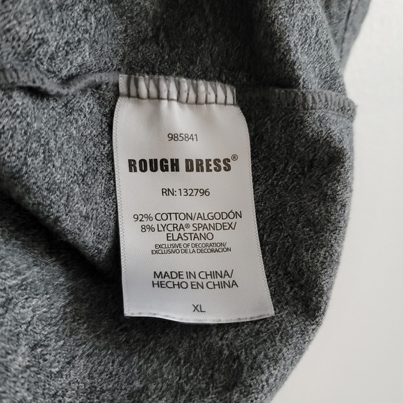 🍁 Rough Dress XL Gray Long Sleeve Casual V-Neck Shirt - Picture 7 of 7